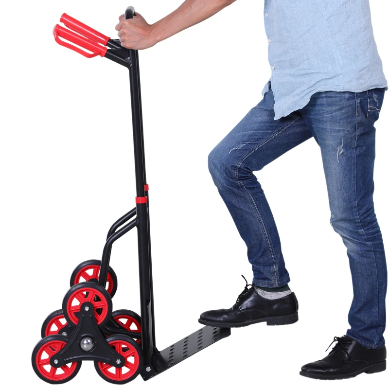 DURHAND® trapklimmer 150 kg steekwagen transportwagen handgreep in hoogte verstelbaar inklapbaar staal 45 x 60 x 109 cm | Aosom.nl