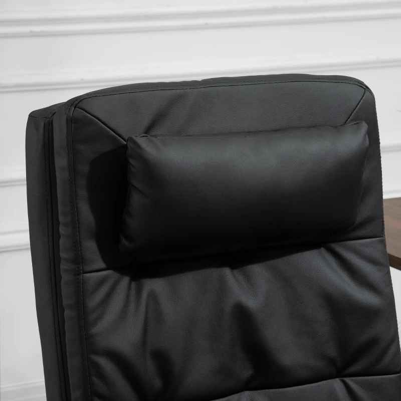 Vinsetto Massagesessel Chefsessel mit Massagefunktion 7 Vibrationsmassagepunkte höhenverstellbarer Drehstuhl Bürostuhl mit Fußstütze Kopfstütze Galvanik Schaumstoff PVC Schwarz 67 x 70 x 112-120 cm