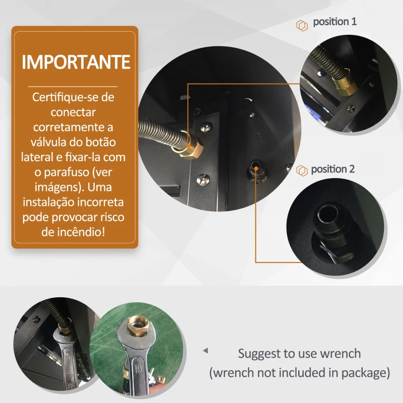 Outsunny Barbecue a Gás com Rodas Barbecue 4+1 Queimadores 3KW e Mesa Lateral Armário de Armazenamento Aço Inoxidável Barbecue a Gás 128x50x113cm Preto e Prata