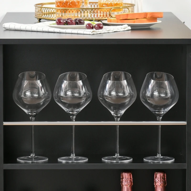 Stół barowy biurko stół kuchenny z 3 półkami płyta wiórowa czarny