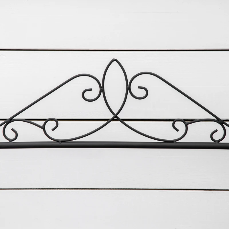 Outsunny 3-laags decoratieve plantenstandaard metaal zwart 60,5 x 59,5 x 95,5 cm