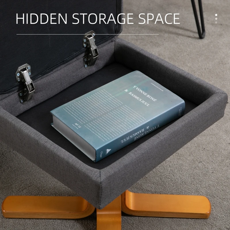 HOMCOM Poltrona Relax con Poggiapiedi, Inclinazione a 145°, in Poliestere, 80x86x99 cm, Grigio