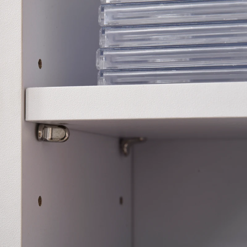 HOMCOM cd-kast cd-rek met 6 vakken staande kast tweedelige set met twee open opbergvakken spaanplaat wit 21 x 22,5 x 88,5 cm