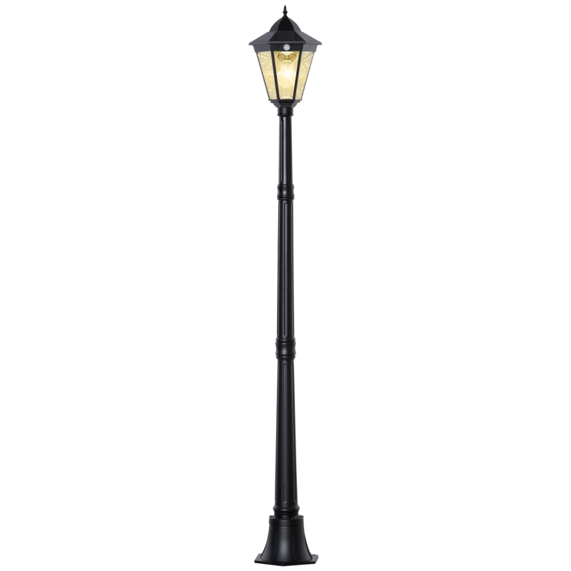 Outsunny Latarnia ogrodowa, latarnia solarna, lampa ogrodowa z 19 diodami LED, 130 lumenów, 3000 K, aluminium