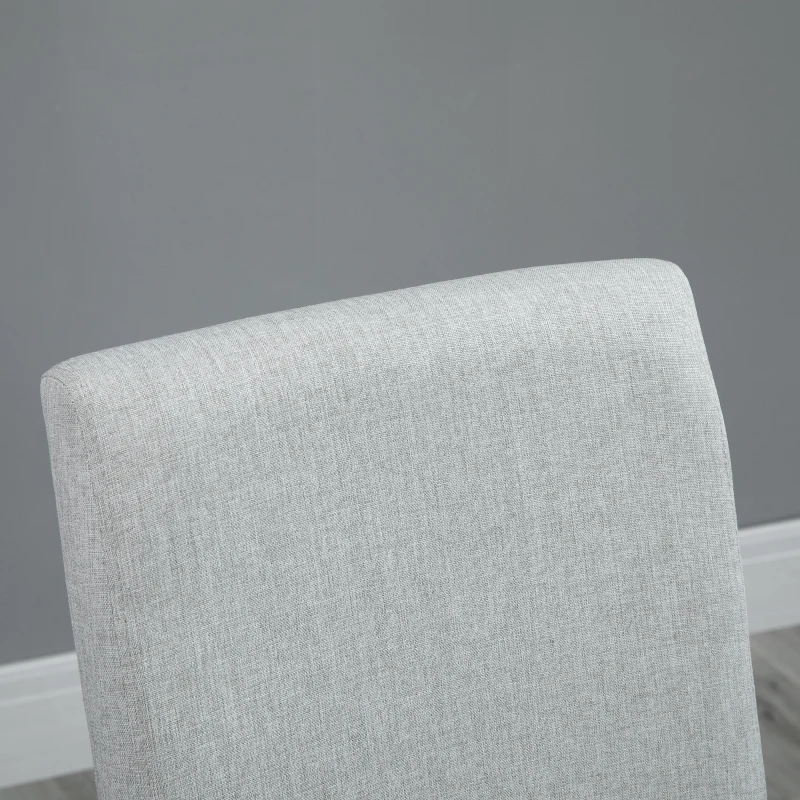 HOMCOM Sedia Imbottita per Tavolo da Pranzo o Cucina, Senza Braccioli, in Lino Grigio Chiaro, 45x59.5x98cm