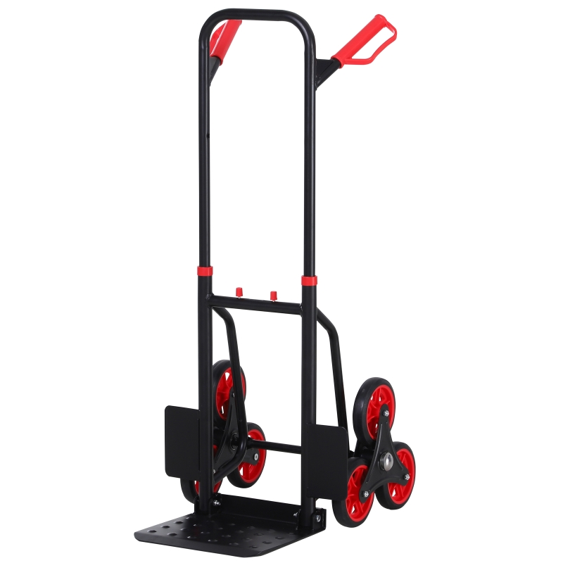DURHAND Treppensteiger 150 kg Sackkarre Transportkarre Griff höhenverstellbar Klappbar Stahl 45 x 60 x 109 cm
