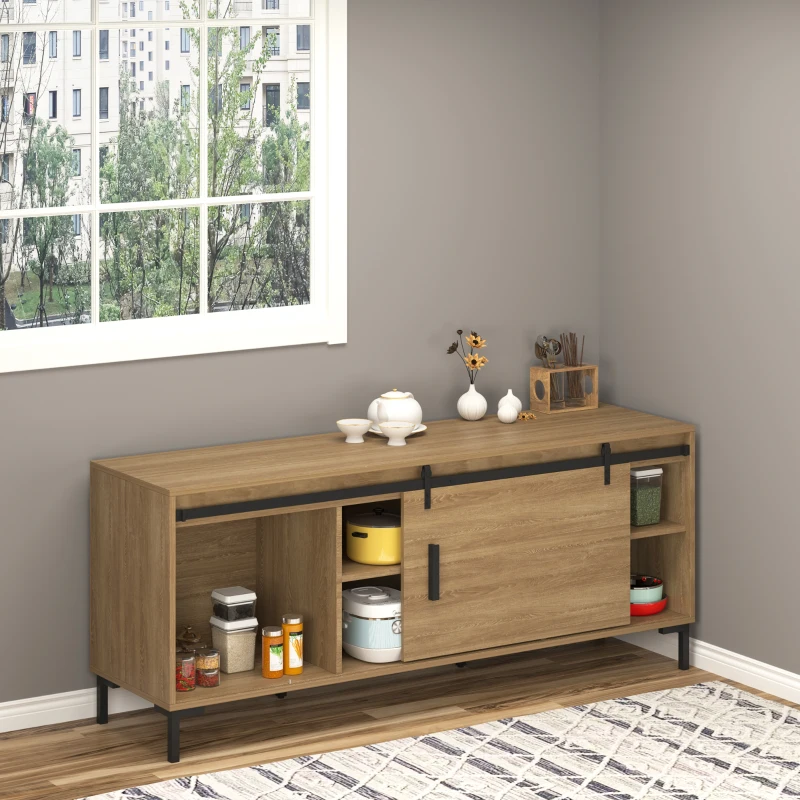 System do drzwi przesuwnych HOMCOM prowadnica do pojedynczych drzwi przesuwnych okucia do drewnianych drzwi przesuwnych akcesoria stal węglowa kolor czarny 200 x 0,6 x 18 cm