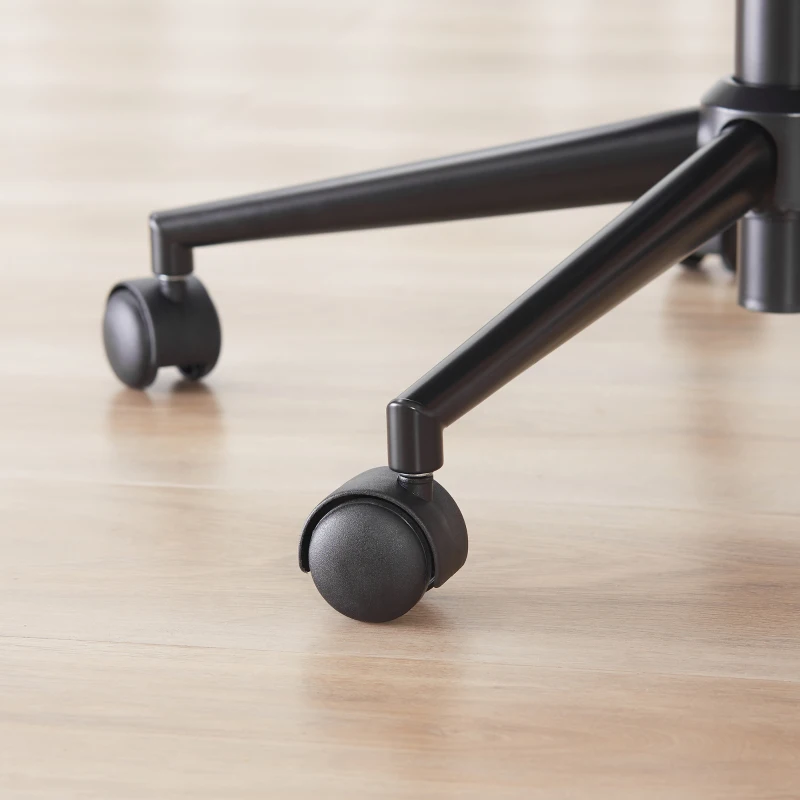 HOMCOM kantoorstoel met kantelfunctie draaistoel stoel voor kantoor aan huis in hoogte verstelbare bureaustoel ergonomisch 360° zwenkwielen schuimstof donkergrijs 66 x 69 x 89,5-97 cm