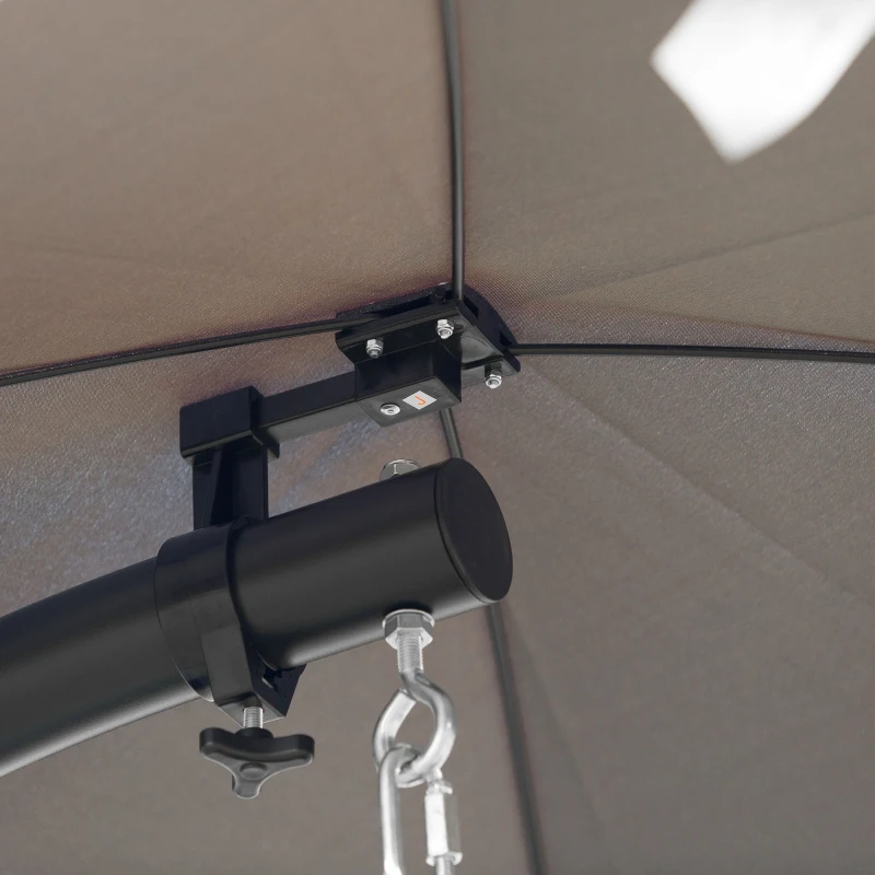 Outsunny Sezlong Suspendat Relax Chaise Longue de Lux cu Acoperis, Gri 190L×115L×190Hcm