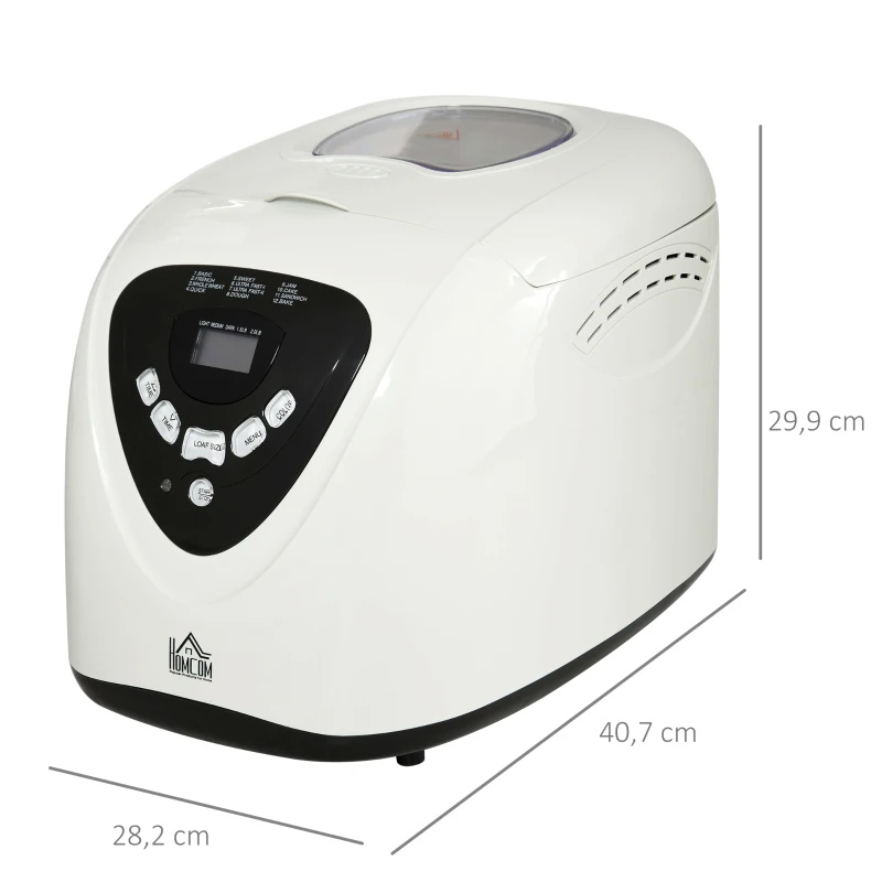 HOMCOM broodbakmachine met 12 bakprogramma's