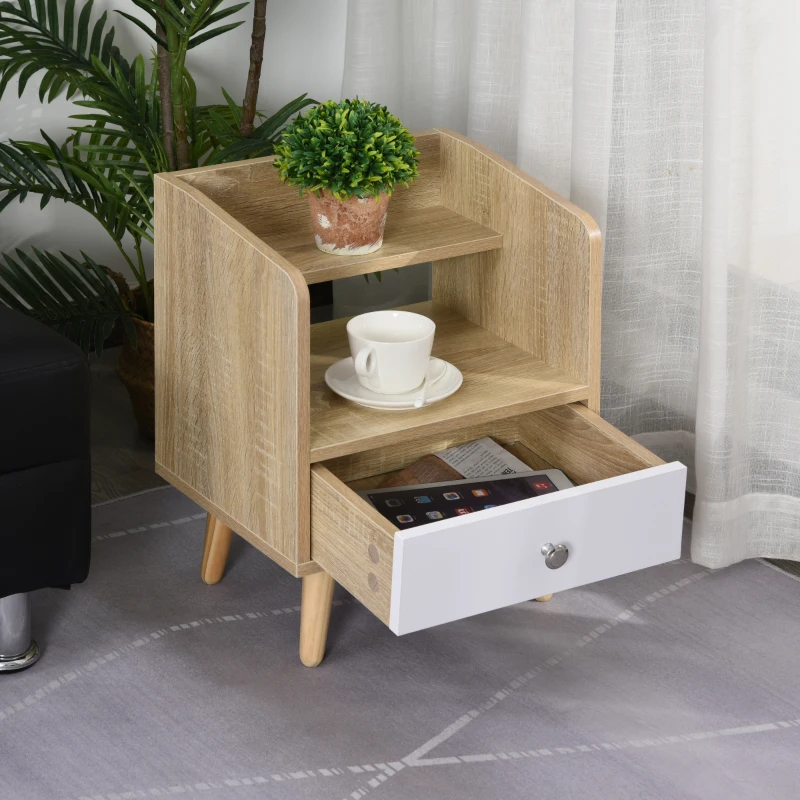 Klaptafel eettafel bijzettafel eiken metalen frame keuken woonkamer naturel + wit