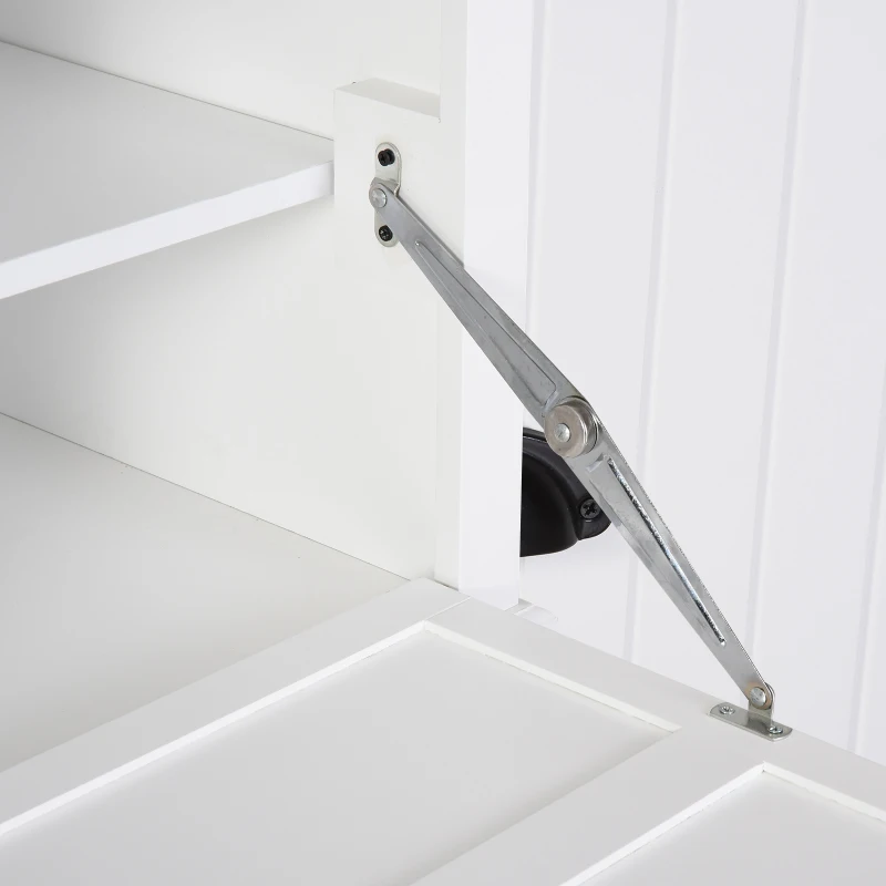HOMCOM® Garderobenständer moderne Garderobe Kleiderständer mit Sitzbank Kleiderhaken MDF Weiß