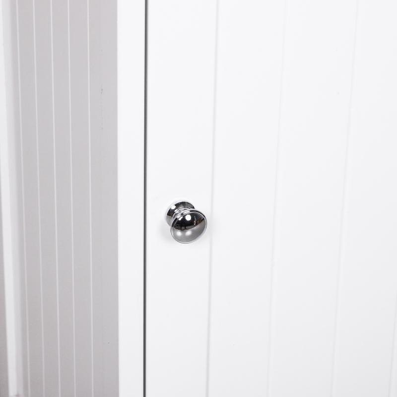 kleankin® KOMODA SZAFKA REGAŁ ŁAZIENKOWY STOJĄCY 3 REGULOWANE PÓŁKI drewno biała 40 x 38 x 160 cm