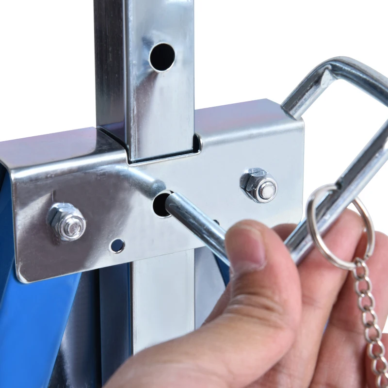 HOMCOM 2 x Steigerstatiefsteunbeugel in hoogte verstelbaar staal blauw