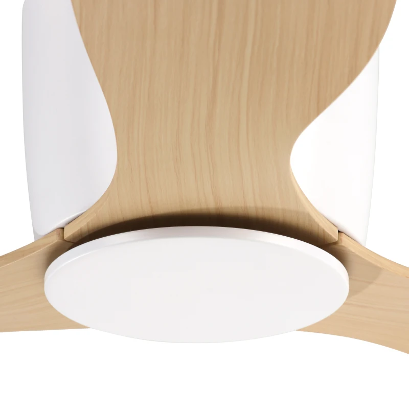 HOMCOM Ventilator de Tavan cu 3 Pale, Φ112x25cm, culoare Lemn