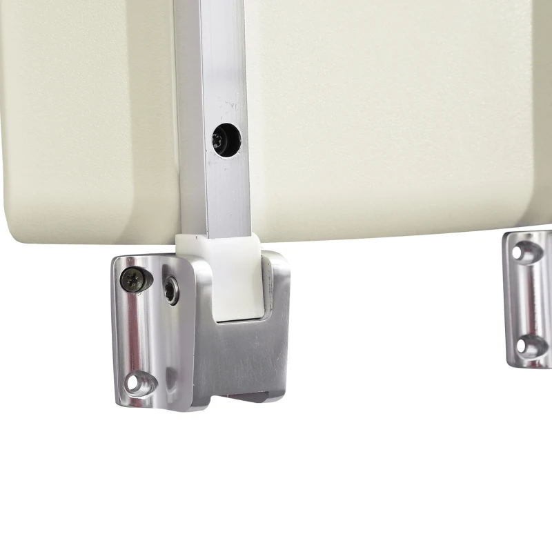 HOMCOM Wandhocker Duschstuhl Wand-Schemel Duschklappsitz Dusche Bad Cremeweiß 35 x 33,8 cm