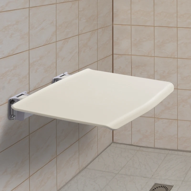 HOMCOM wandkruk douchestoel muurkruk douchekruk klapzitting douche bad wit 35 x 33,8 cm