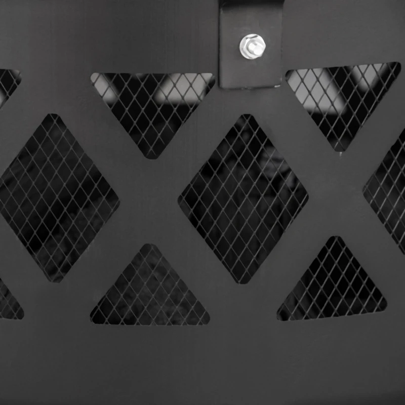 Outsunny misa paleniskowa 2 w 1 kosz paleniskowy z osłoną przed iskrami kratka grillowa Ø 82 cm palenisko do ogrzewania BBQ grill ogród taras kształt okrągły kolor czarny