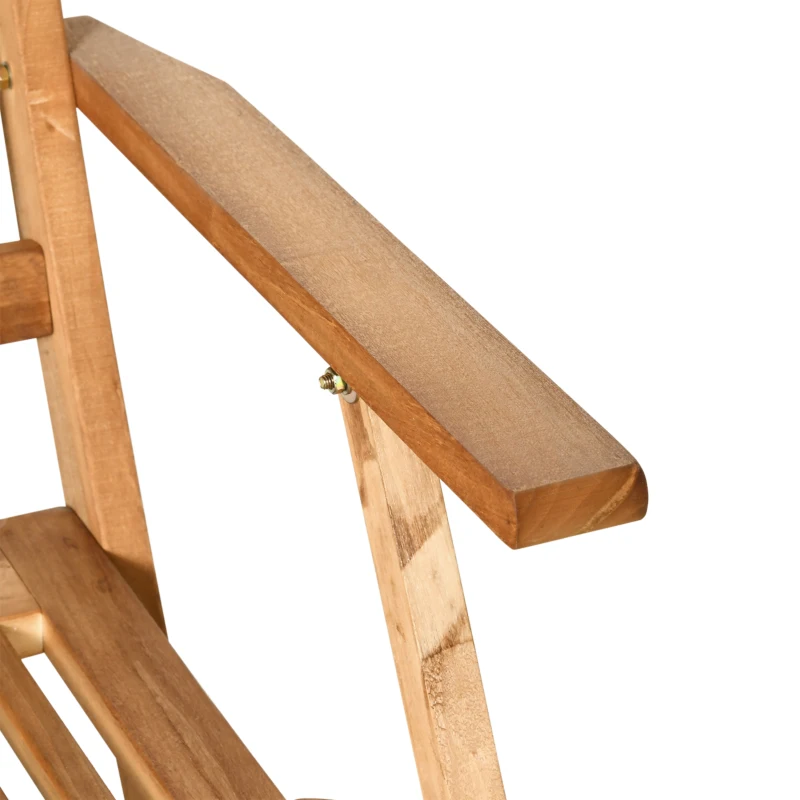 Outsunny 7-cz. komplet stół z krzesłami Zestaw jadalny, składany zestaw mebli ogrodowych, z litego drewna, naturalny