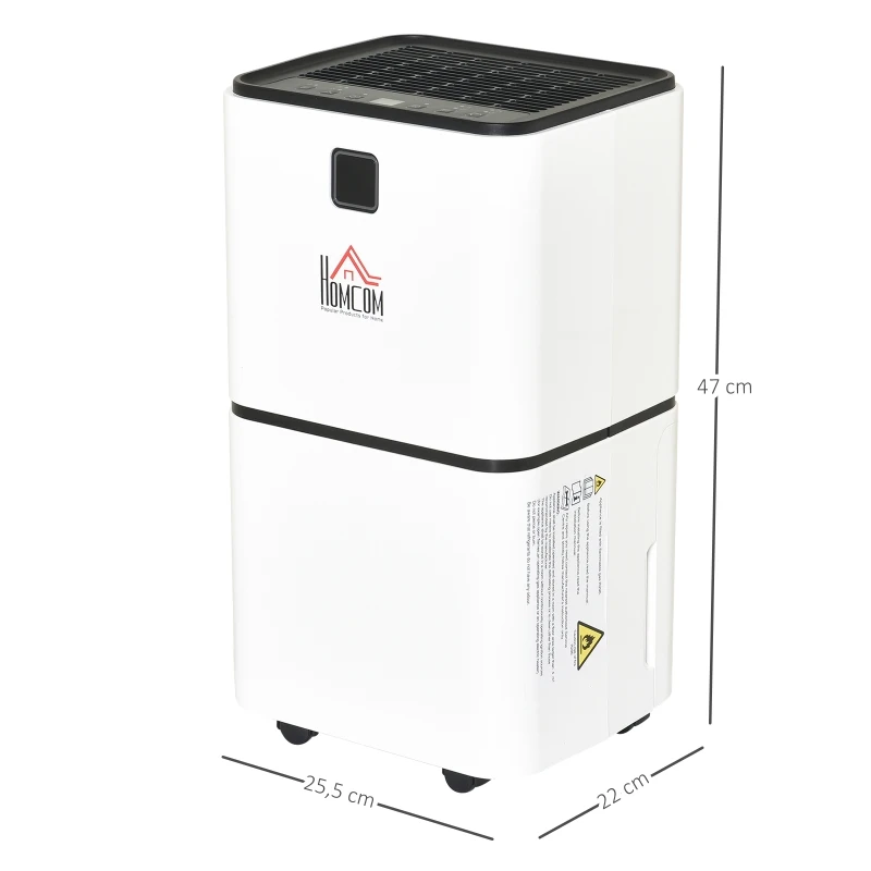 HOMCOM® Luftentfeuchter mit 3 Modi un 24 h Timer Raumentfeuchter ABS Weiß