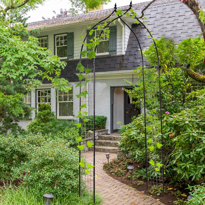 Outsunny® Pflanzbogen Torbogen Rankgitter Rosenbogen Garten Wetterfest H250 cm Metall