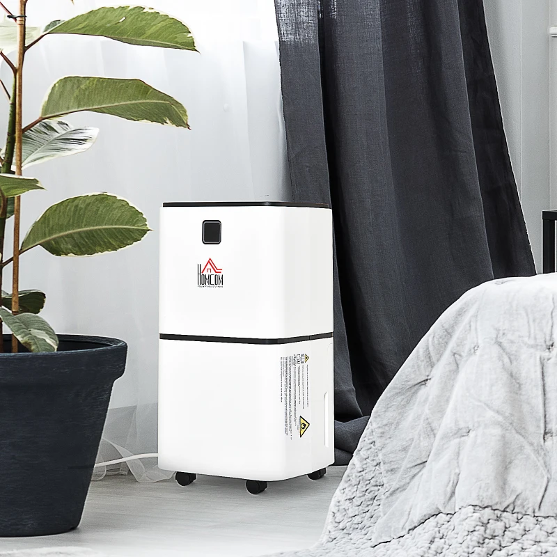 HOMCOM® Luftentfeuchter mit 3 Modi un 24 h Timer Raumentfeuchter ABS Weiß