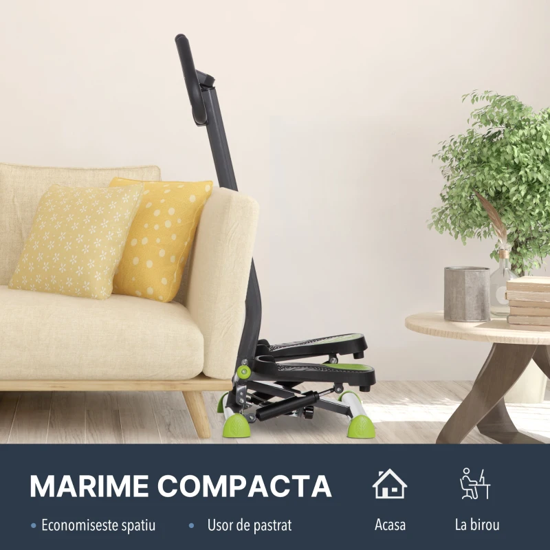 HOMCOM stepper cu maner, monitor LCD, 55x 44 x108cm, gri
