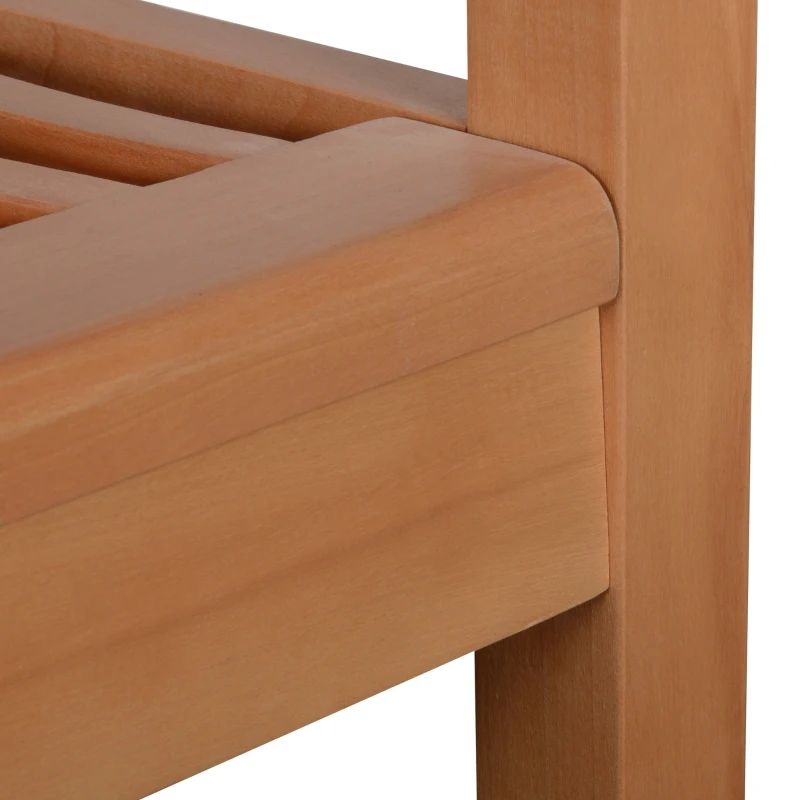 Ławka ogrodowa Outsunny ławka zewnętrzna ławka na taras dla 2 osób, klasyczny design, drewno topolowe, kolor żółty, 126,8 x 62 x 91,3 cm