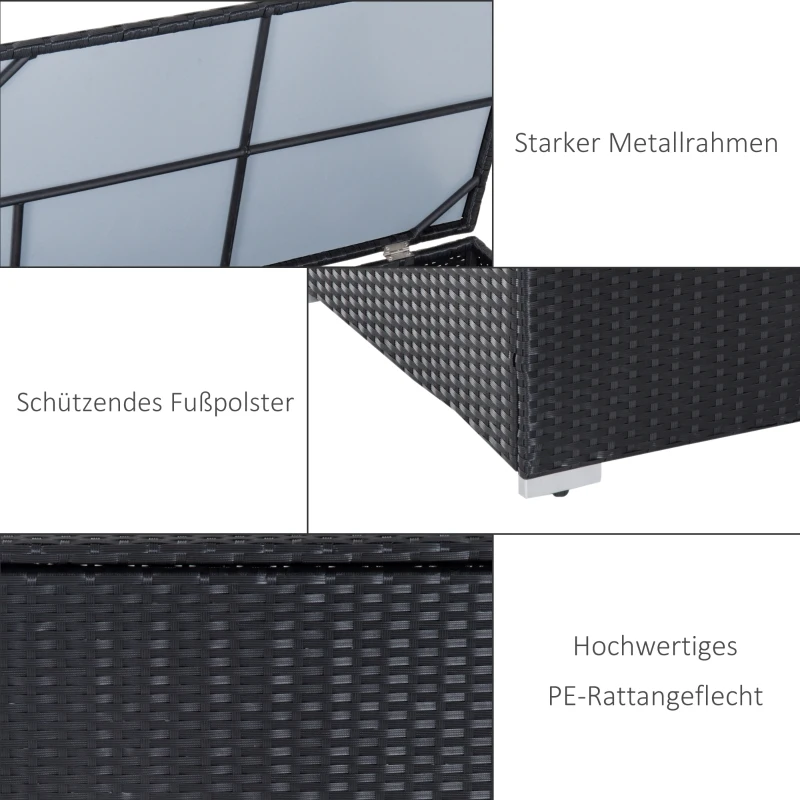 Outsunny tuinmeubels 6-delig Staal zwart + crème