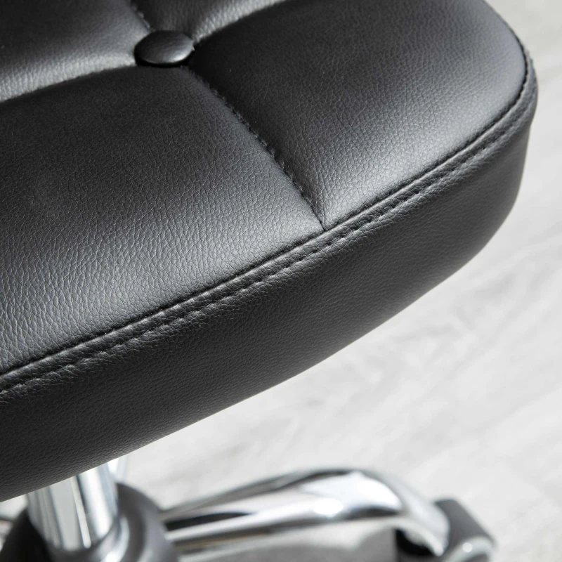 HOMCOM set van 2 werkkrukken met rugleuning, zwenkkruk van kunstleer, draaikruk met rugleuning, cosmetische kruk, 72-87 cm, in hoogte verstelbaar, kantoor, donkergrijs, 45 x 47 x 72-87 cm