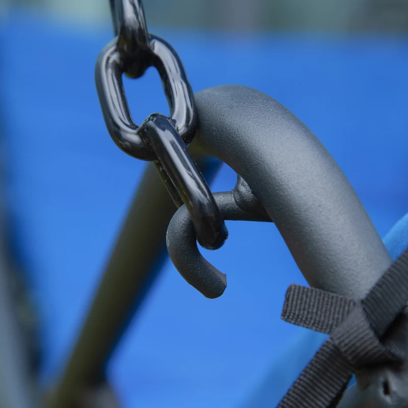 Outsunny schommelligbed Hollywoodschommel tuin ligbank voor buiten met dak voor 2 personen staal blauw 164 x 116 x 176 cm