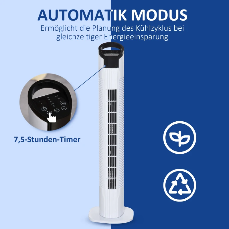 HOMCOM torenventilator met afstandsbediening 20 cm x 20 cm x 78,5 cm