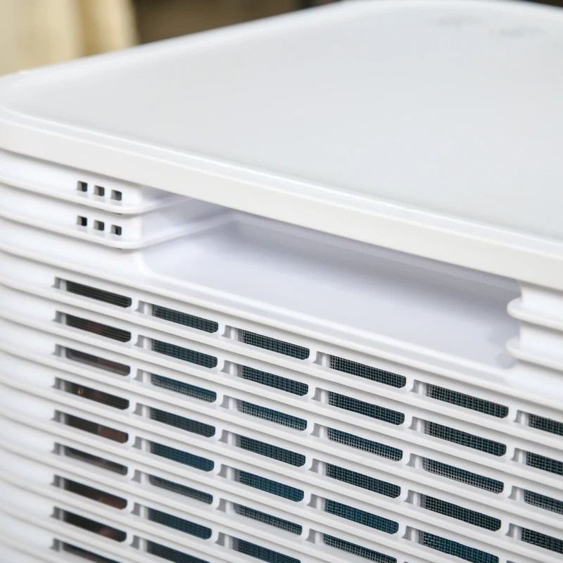 HOMCOM luchtontvochtiger kamergrootte 18-28 ㎡ 12 L / 24 u. elektrische luchtontvochtiger 2000 ml ontvochtiger tegen vocht met wielen voor de badkamer woonkamer slaapkamer ABS wit 22 x 25 x 44,5 cm