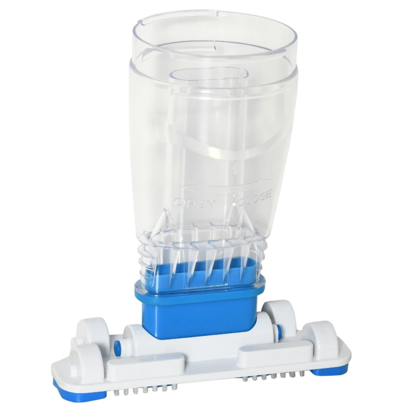 Outsunny elektrischer Poolsauger mit Akku Filter Poolreiniger Pool Handsauger Bodensauger Blau+Weiß 65 x 20 x 17 cm