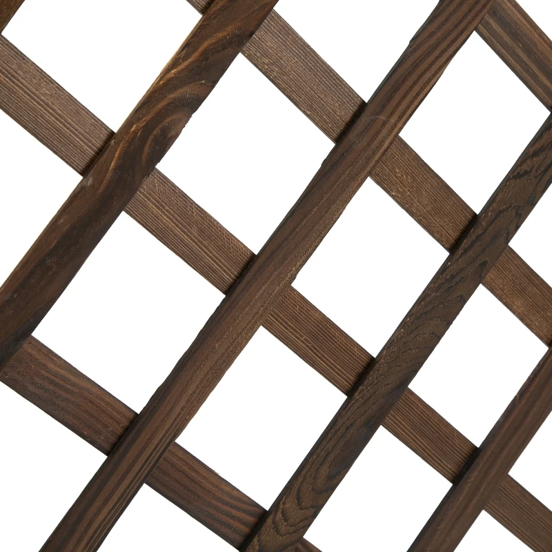 Outsunny plantenbak met latwerk, massief hout, 72,5 x 31,5 x 149,5 cm