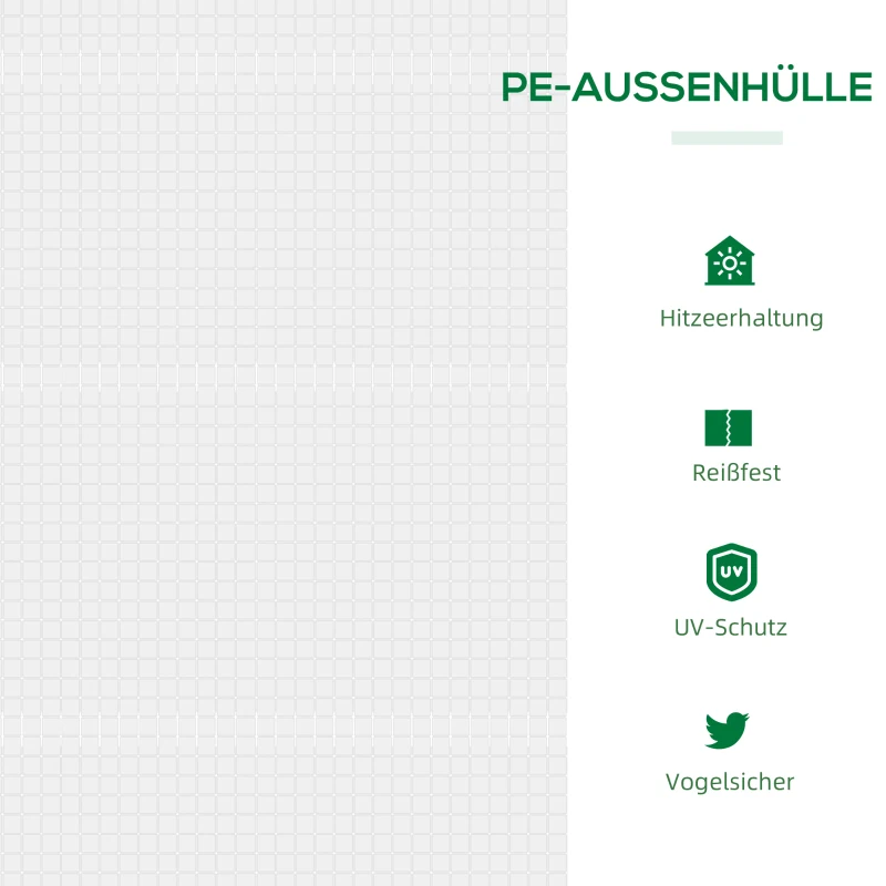 Outsunny foliekas met raam wit 119 x 60 x 60 cm