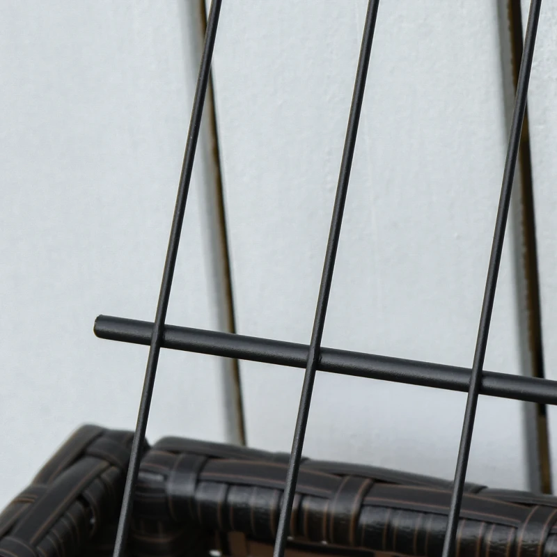 Outsunny Poly rotan bloembak met verhoogd bed en poten Bloempot met plank bruin 70 x 30 x 72 cm