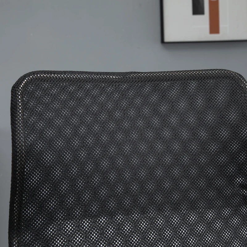 Vinsetto Executive High Mesh Back Office Chair w/ Fixed Armrests Adjustable Height Wheels Wide Padded Seat Home Work Comfort Support Black