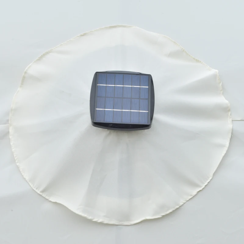 Outsunny Parasol Ogrodowy z Oświetleniem LED Solar 4,5m, Dwustronny, Parasol na Taras, Owalny, Czarny+Kremowy