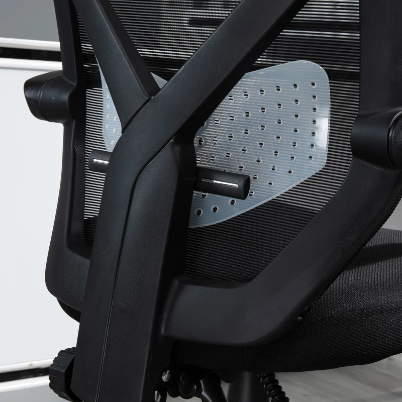 Vinsetto High Back Home Mesh Office Chair Swivel Reclining w/ Lumbar Support Height Adjustable Free Moving Suitable For Working Relaxing Black