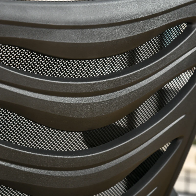 Vinsetto Mesh Office Chair for Home Swivel Task Desk Chair with Lumbar Back Support, Flip-Up Arm, Adjustable Height, Black