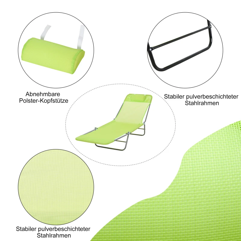 Outsunny Ligstoel liggen ligbank voor buiten stoel relax lounger lounger voor in het bad tweebenig 4 kleuren