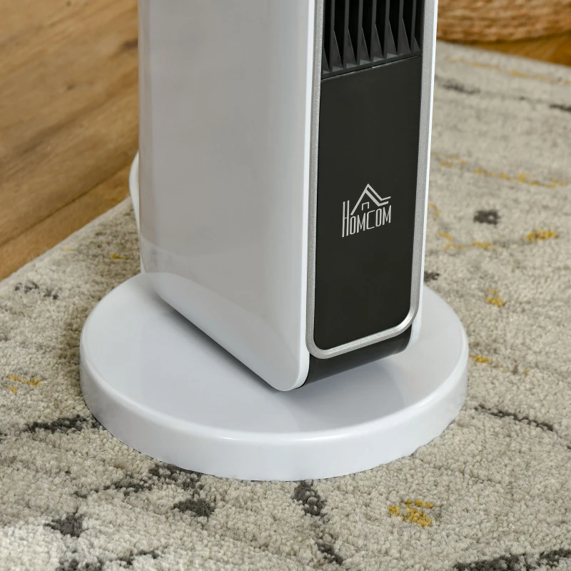 HOMCOM Riscaldatore Elettrica Ceramico 2200W con 3 Modalità, Timer 8 Ore, Telecomando, Pannello LED, Bianco