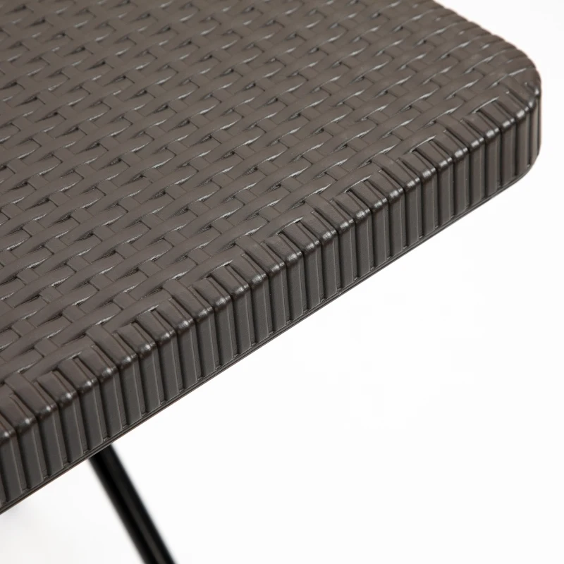 Outsunny Klapptisch in Rattanoptik, Braun, 60 x 60 cm