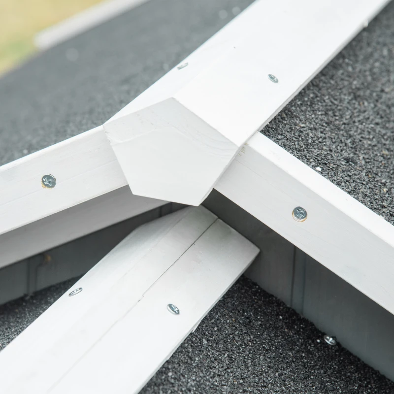 Nowoczesny Kurnik dla Kur z Wodoodporną Farbą, Podniesiony z Wybiegiem i Nistką, Drewno Jodłowe, PawHut