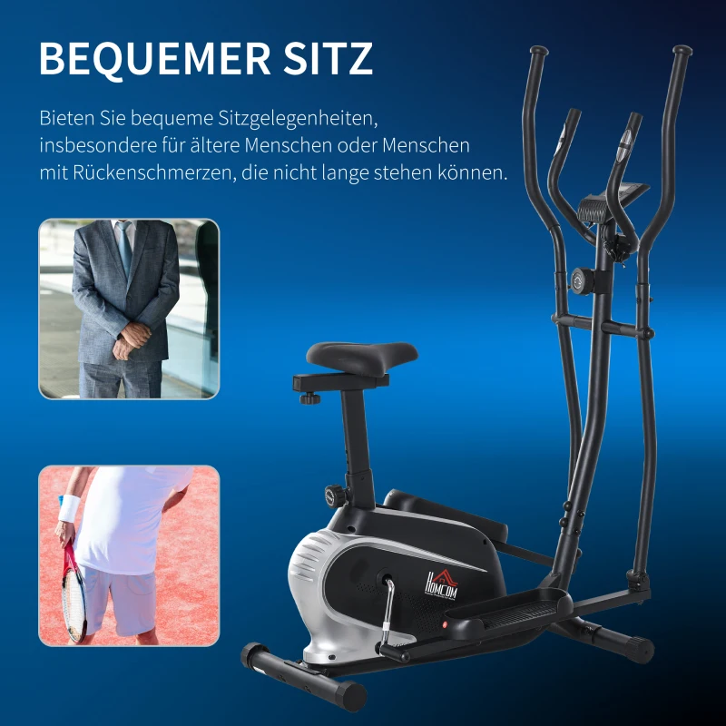 HOMCOM Rower treningowy z wyświetlaczem LCD czarny 103 cm x 62 cm x 151 cm