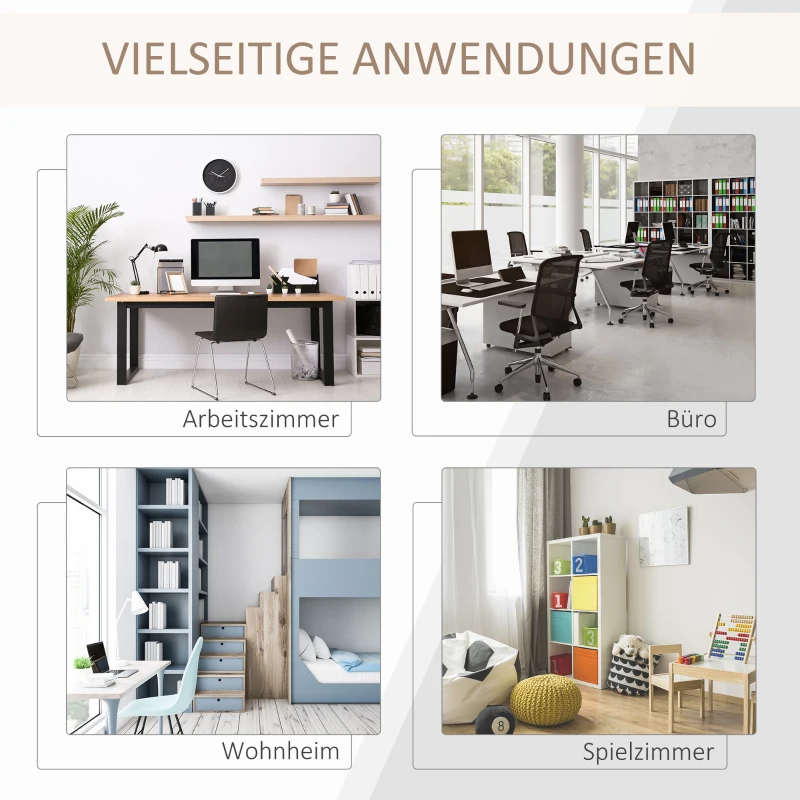 HOMCOM biurko regał na książki biurko komputerowe stół biurowy z 4 półkami możliwość regulacji płyta wiórowa E1 metalowa rama czarny + rustykalny brązowy 140 x 60 x 122 cm