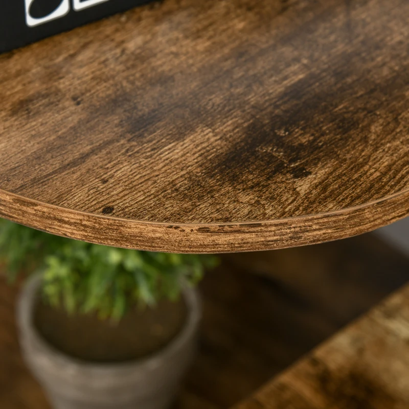 HOMCOM biurko regał na książki biurko komputerowe stół biurowy z 4 półkami możliwość regulacji płyta wiórowa E1 metalowa rama czarny + rustykalny brązowy 140 x 60 x 122 cm