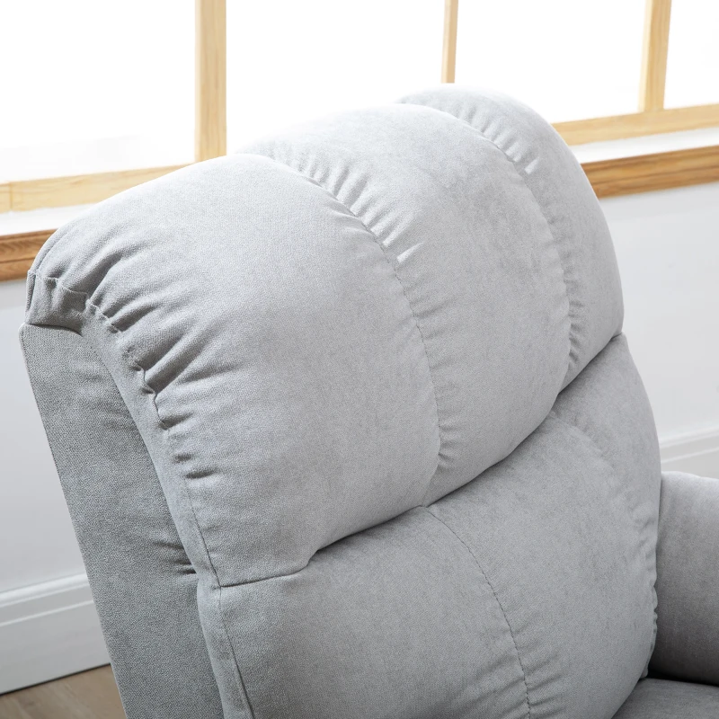 HOMCOM fotel do masażu z funkcją pomocy przy wstawaniu fotel relaksacyjny z funkcją ogrzewania regulowany kąt nachylenia USB pilot plusz krótkowłosy szary 80 x 97 x 104 cm