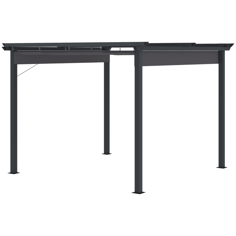 Outsunny pergola 3 x 3 m pawilon z przesuwnym dachem aluminium poliester kolor szary